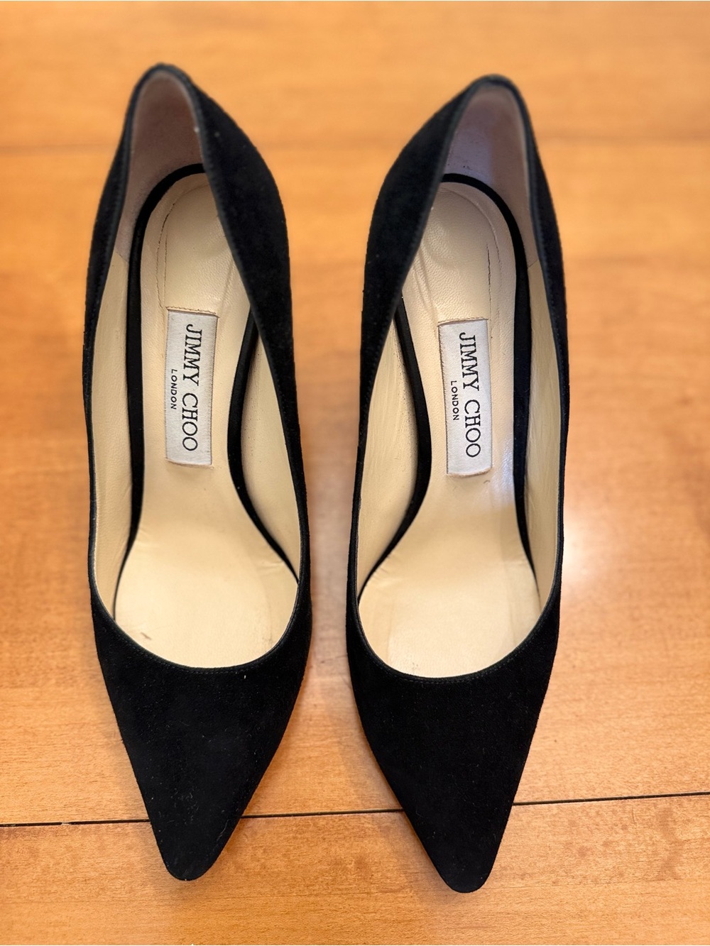 Jimmy Choo Black Suede Pointed Pumps